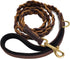 Blazing Paws Vibrania Super Soft Braided Leather Dog Leash, Heavy Duty with Side Ring, 6 Ft L x 3/4" W, Brown Mix