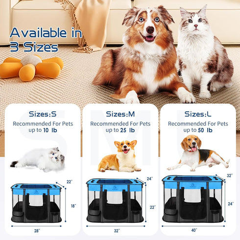 Dog Playpen,Pet Playpen,Foldable Puppy Cat Playpen, Portable Exercise Kennel Tent Crate,Water-Resistant Breathable