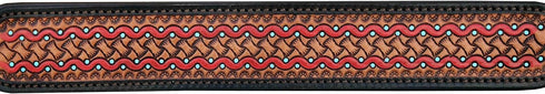 Leather Dog Collar Western Style Heavy Duty Hand Tooled Adjustable Padded Soft for Puppies and Big Dogs (10AB133-XS)