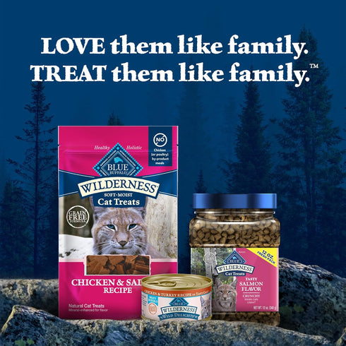 Blue Buffalo Wilderness Crunchy Cat Treats, 12-oz Tub, Tasty Salmon Flavor, Made with Natural Ingredients