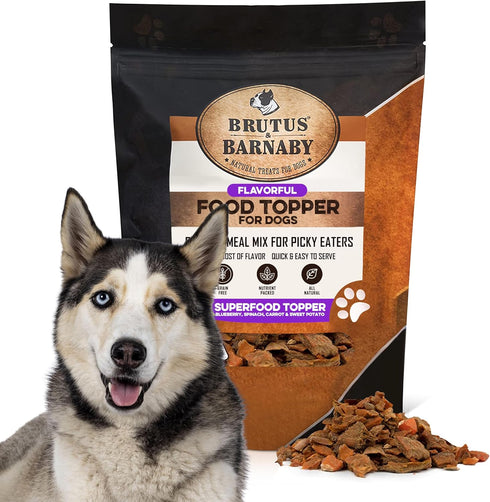 Dog Food Topper - Super Foods, Healthy Vegan Flavor Mix for Picky Eaters, Blueberries, Carrots, Spinach, Sweet Potato,