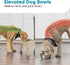 IRIS USA Elevated Dog Bowls, Adjustable Height, 2 Thick 64 oz Stainless Steel Bowls, Spill-Proof, Made in USA Plastic