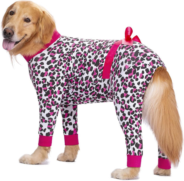 Medium Large Dog Recovery Suit for Surgery, Neuter Spay Onesie for Shedding, Licking Wound Alternative, Leopard Print
