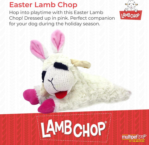 Multipet Easter Bunny Ears Lamb Chop Dog Toy - 11"