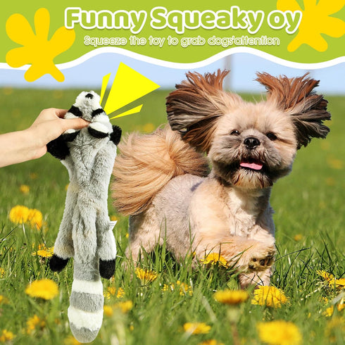 Syhood 10 Pack Dog Squeaky Toys - No Stuffing Plush Chew Toy Animals for Small Medium Large Breed Chewer