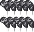 mytag Golf Skull Skeleton Head Cover - Black Leather Headcovers Set for Driver, Fairway Wood, Hybrid, Putter