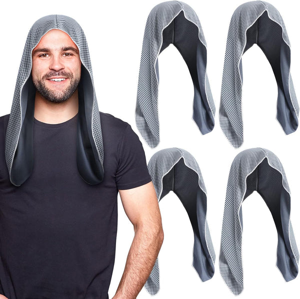 Hercicy 4 Pack Cooling Hoodie Towels Breathable Sport Neck and Face Towels