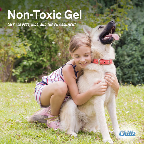 Hugs Pet Products Chillz Gel Mat, Medium - Pressure-Activated Cooling Pad for Pets, Non-Toxic, Ideal for Home & Travel