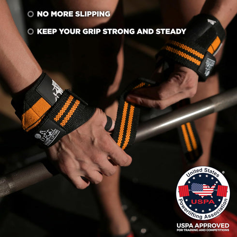 Wrist Wraps + Lifting Straps Bundle, 2 Pairs for Weightlifting and Gym