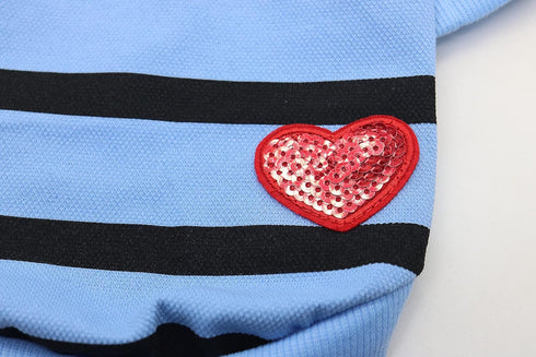 Pet Dog Jumpers for Boston Terriers, Small Striped T-Shirt Sweater for Puppies, Rose