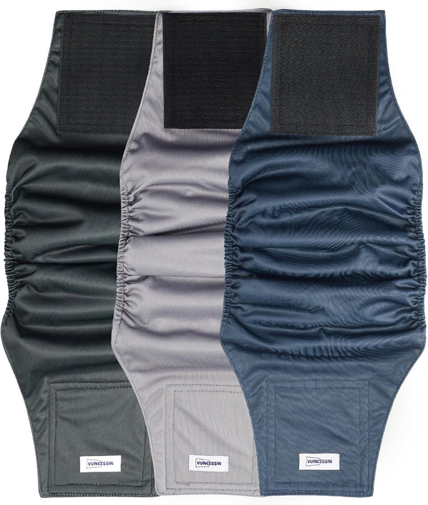 Washable Male Dog Diapers Reusable, Premium Belly Bands for Male Dogs, Pack