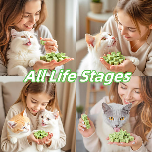 250g/8.82oz Cats Grass Treats Catnip Toy Fish Oil Freeze Dried Chicken Cat Food Hairball Removal Kitten Chew Snack
