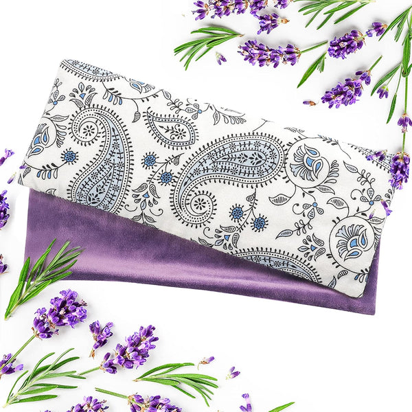 Lavender Eye Pillow for Relaxation, Yoga, Sleep – Weighted Mask for Headache, Aromatherapy Compress