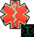 Medical Cross Patch PVC EMS Compatible with Velcro (Red White Glow Dark)