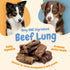 K9warehouse Packed Beef Lung Dog Treats - Two Pounds - Dehydrated & Roasted Tips - All Natural Dried Treats for Dogs