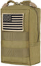 IronSeals Tactical Molle EDC Pouch, Multi-Purpose Compact Pack, Water-Resistant Utility Pouch with Flag Patch
