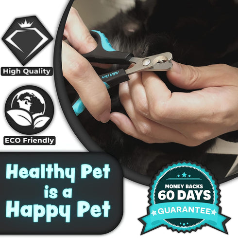 H&H Pets Cat Nail Clipper - Professional Sharp Stainless Steel Claw Trimmer with Non-Slip Handles for Small Animals &
