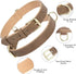 Leather Dog Collar for Small Medium Large Dogs, Soft Padded with Heavy Duty Gold Buckle, Durable for Daily Walking