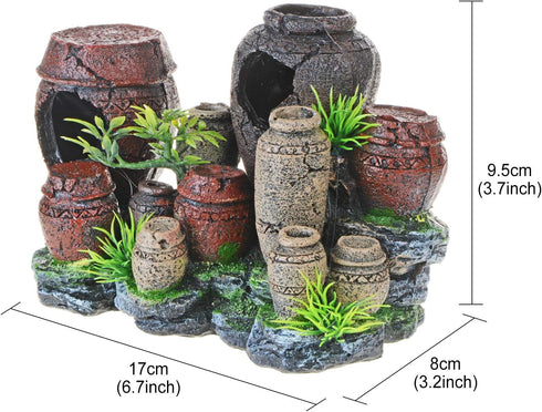 Saim Aquarium Decorations, Artificial Antique Barrels Crafts for Fish Tank Ornament.