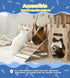 Chinchillas Larger Bunny Castle Sturdy Walnut Color Wooden Rabbit Hideout for Bunnies Guniea Pigs Ferrets Hamsters LXUS