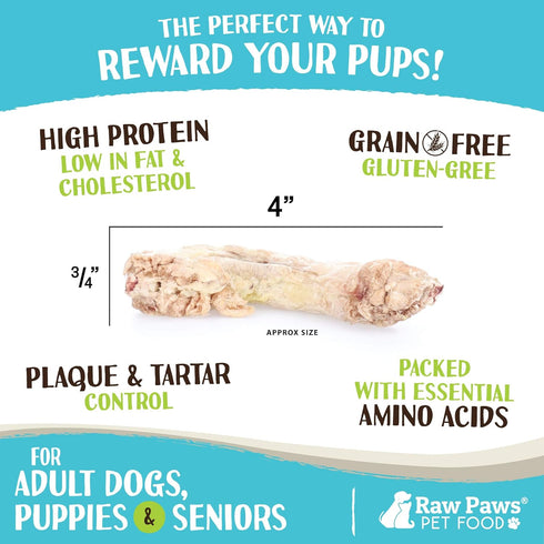 Raw Paws Freeze-Dried Chicken Necks for Dogs & Cats, 4-Ounce, Made in USA