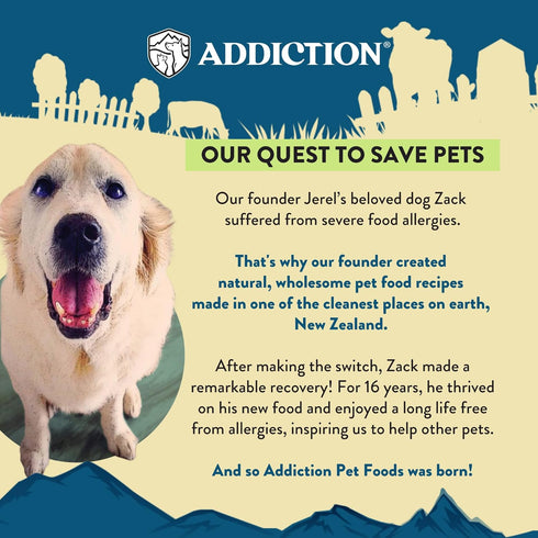 2lb Addiction Steakhouse Beef & Zucchini Air-Dried Grain-Free Dog Food Complete Meal or Topper with Natural Ingredients