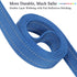 VIVAGLORY Traffic Handle Dog Leash, Two Padded Soft Handles, Strong Reflective & Metal Hook Training Lead, Blue
