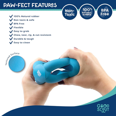 Good Scout Cage Ball Dog Fetch Toy - Indoor and Outdoor Rubber Toy for Medium and Large Dogs