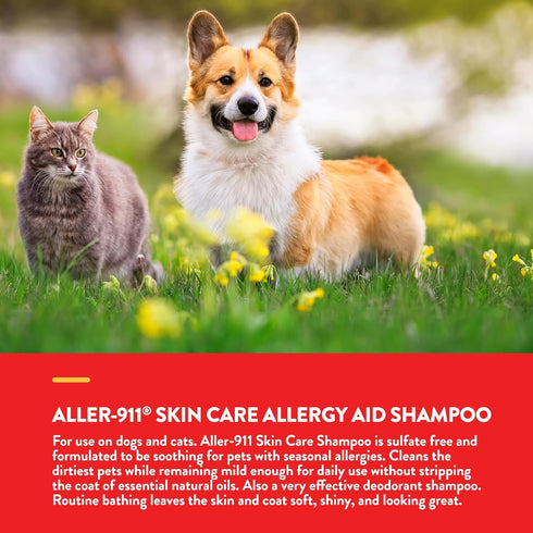NaturVet Aller-911 Skin Care Allergy Aid Pet Shampoo With Aloe Vera - 16 Oz.