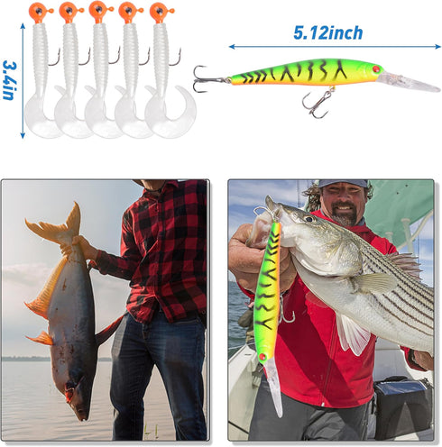 Saltwater Fishing Gear - 180pcs Surf Fishing Tackle Kit with Various Accessories