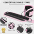Fitness Ankle Straps for Cable Machines, 2 Pack Adjustable Padded Cuffs for Kickback Glute Workouts, D-Ring Leg Straps