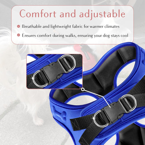 Comfort Fit No Pull Dog Harness, Adjustable Step-in Vest for Small, Medium & Large Dogs with Reflective Straps