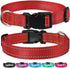 Adjustable Reflective Dog Collar with Buckle, Safety Nylon for Small Medium Large Dogs, Red M