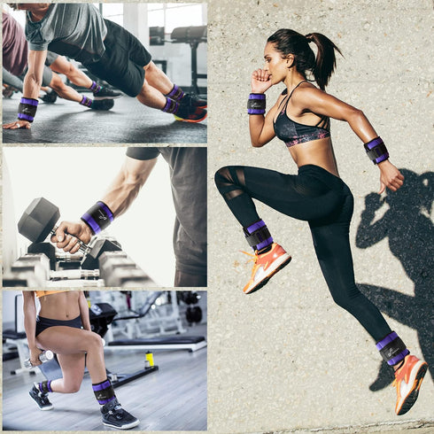 Sportneer Adjustable Ankle Wrist Weights for Men, Women, Kids, 2 lbs for Each Ankle, Total Weight 4 lbs