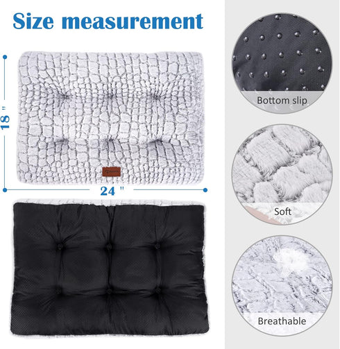 Dog Bed Crate Pad, Soft Fluffy Cushion for Small Dogs, Anti-Slip Comfy Crate Mat
