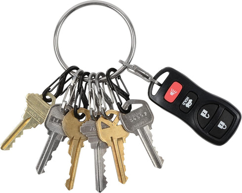Nite Ize BigRing KeyRing, Multi Key Holder Carabiner with 8 Stainless Steel Key-Holding S-Biners