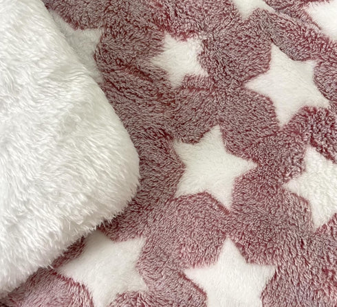 iMaylex Soft Pad Dog Bed Mat, Thicken Warm Reversible Fluffy Pet Sleeping Mattress, Star Pattern, Cameo Brown, Large
