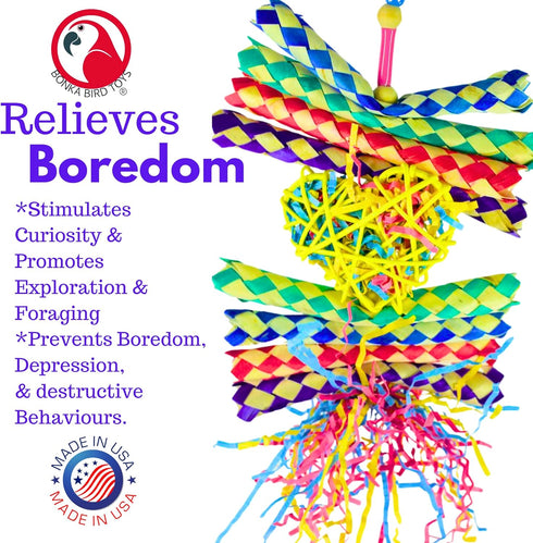 Bonka Bird Toys 1730 Foraging Heart Medium, 9” x 6” - For Conures, Cockatiels, Parakeets, and Similar Breeds