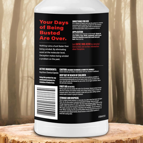 Hunting Field Spray - 32oz Scent Remover Bottle for Clothing Safe Odor Control