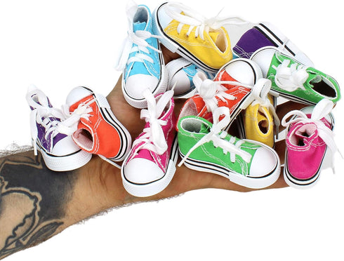 Bonka Bird Toys Pk12 Mini Sneakers, 3" Long by 1.50" High by 1.25" Wide, Parrot Foot Talon Cage Toy