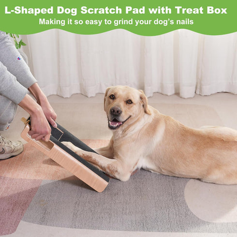 M-Shaped Dog Scratch Pad for Nails with Treat Box, Large Dog Nail File Toy for Easier Nail Trimming