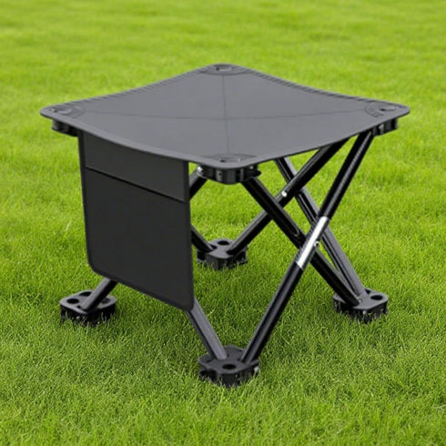 Cndiyald Portable Folding Chair with Side Pocket, Strong Steel Frame Oxford Fabric Stool for Outdoor Travel Fishing