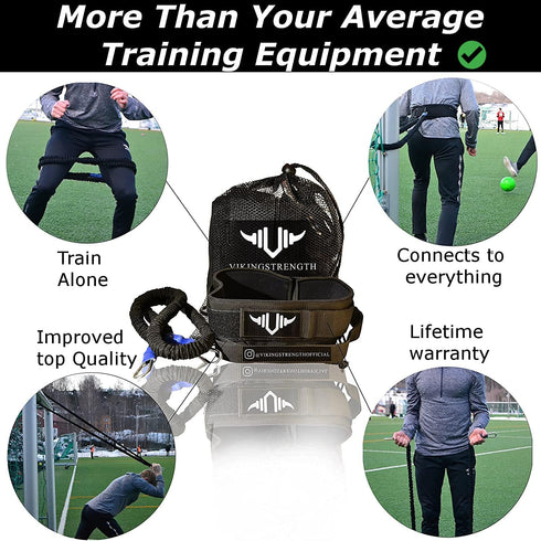 Vikingstrength 360° Resistance Running Training Bungee Band for Speed, Agility, and Strength - Gym Equipment