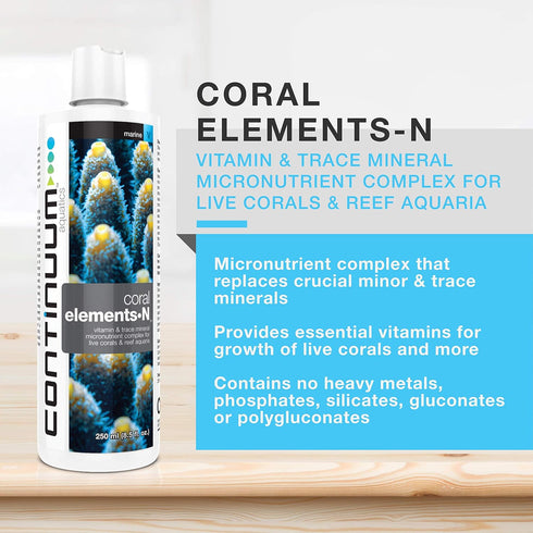 Continuum Aquatics Coral Elements N Nutrient Supplement for Live Corals & Reef Aquarium, 125-ml