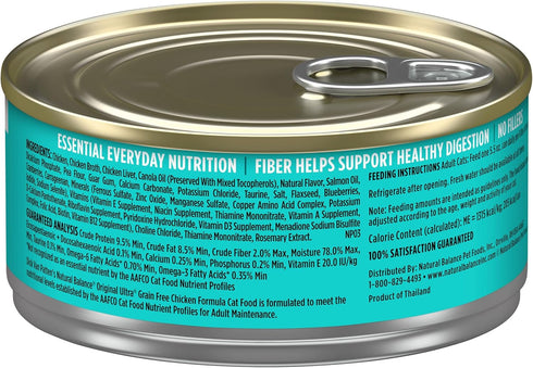 Natural Balance Original Ultra Grain Free Chicken Cat Food, Wet Canned Food, 5.5 oz (Pack of 24)