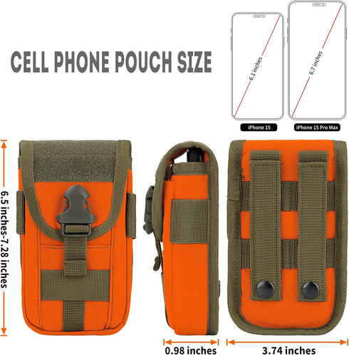 IronSeals Compact Tactical Molle Pouch | EDC Waist Pack Phone Holster for 4.7"-6.9" Phones with Card Slots