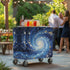 Xumfabuy 80-100 Patio Cooler Cover, Outdoor Bar Cart Cover for Quart Rolling Ice Chest Cooler, Galaxy Cart Covers
