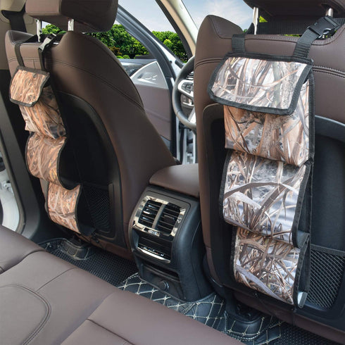 MYDAYS Camo Front Seat Gun Organizer - Seat Back Gun Rack and Sling Bag for Hunting Rifles/Shotguns