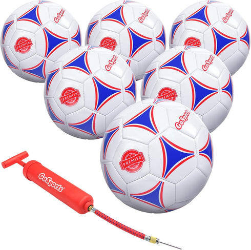 GoSports Premier Soccer Balls - Single or 6 Pack - Sizes 3,