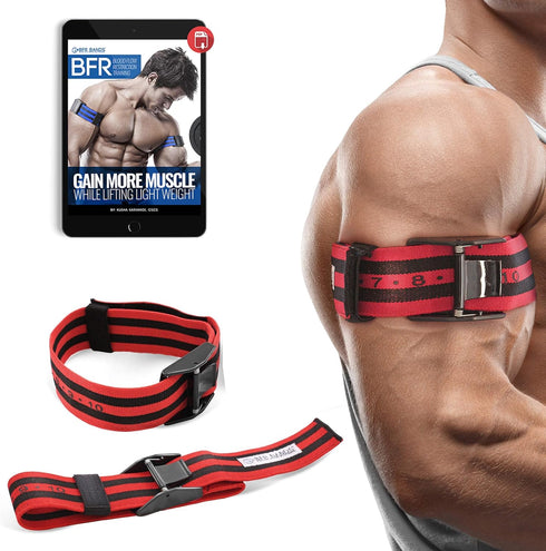 Occlusion Bands (PRO X), 2 Pack, 2 Inch Wide, Blood Flow Restriction Band Set for Arms with Quick-Release Buckle